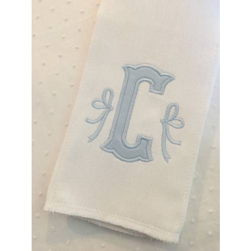 Appliqué Initial Monogram Burp Cloth or Bib