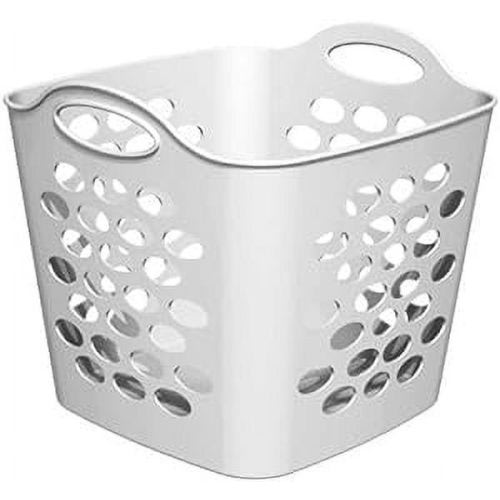 Mainstays 1 Bushel Flexible Square Laundry Basket, White