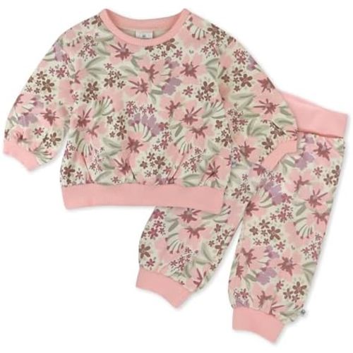 HonestBaby Unisex-baby 2-Pack Crewneck Sweatshirt and Sweatpant Set 100% Organic Cotton for Toddler, Baby Boys, Girls
