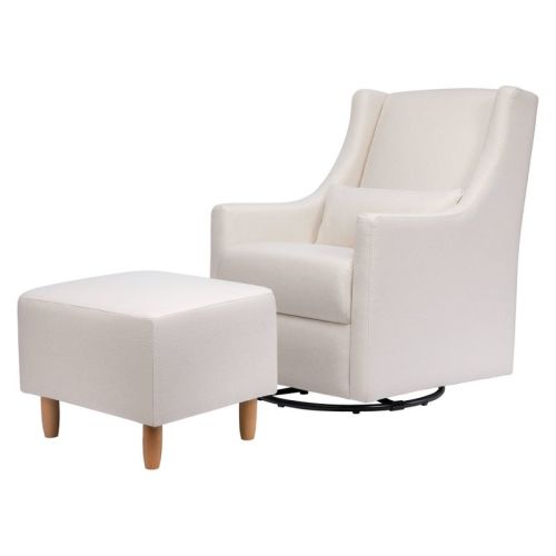 Babyletto Toco Swivel Glider and Ottoman - Performance Cream Eco-Weave