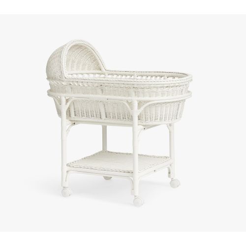 Bassinet & Mattress Pad Set - WHITE