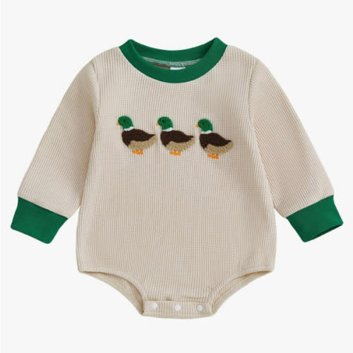 Newborn Baby Boy Girl Fall Clothes Funny Letter Print Sweatshirt Romper Oversized Infant Long Sleeve Bodysuit