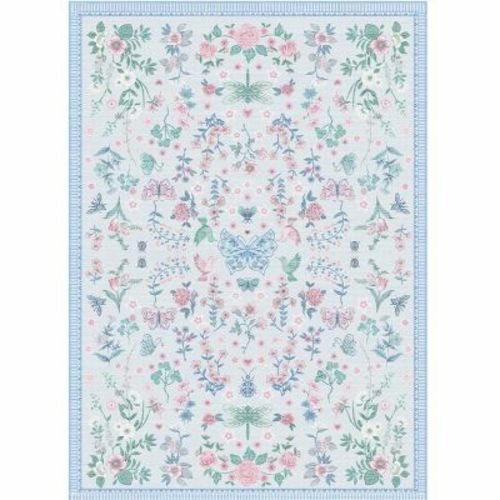 Fulvari Area Rugs,Washable Floral Area Rugs, Non-Slip and Stain Resistant Soft Throw Indoor Carpet for Dining Room Kitchen Home Decor