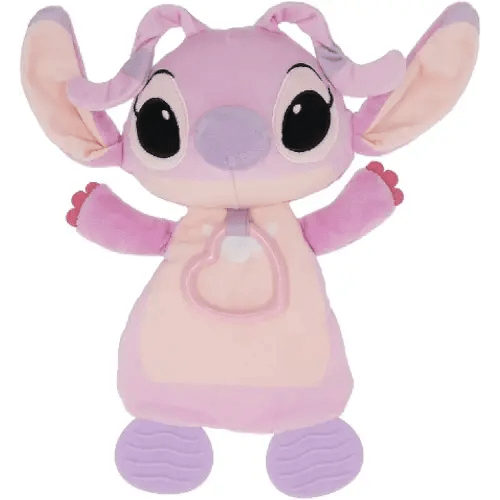 KIDS PREFERRED Disney Baby Lilo and Stitch Angel Teether Plush Toy Crinkle Cloth for Newborn Baby Boys and Girls 10 inches