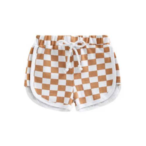Checkered Shorts - Brown – Glowing & Growing Baby