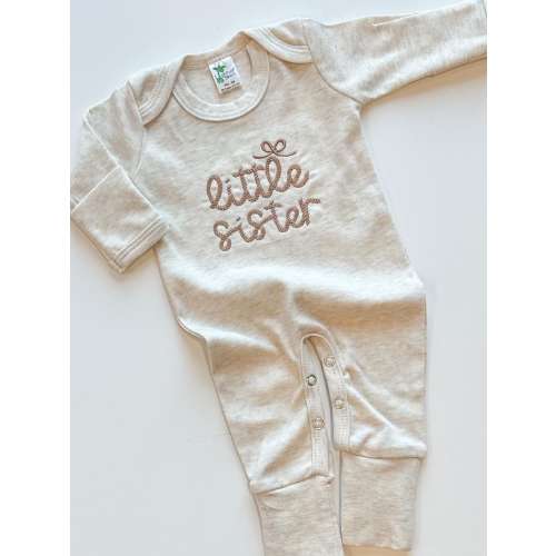 Western Little Sister Outfit for Hospital Romper for Newborn Baby Girl Lil Sis Announcement Matching Big Sis Shirt for Baby Announcement