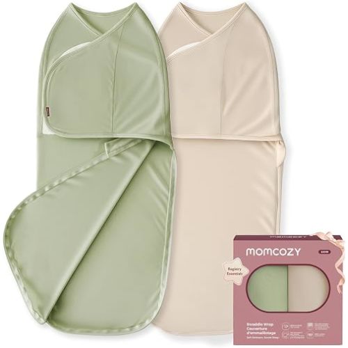 Momcozy Swaddles for Newborns, Quiet Fastener Swaddle for Infant 0-3 Months