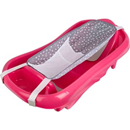 The First Years Newborn to Toddler Baby Bath Tub - Convertible 3-in-1 Baby Tub with Removable Sling - Ages 0 to 24 Months - Sure Comfort - Pink