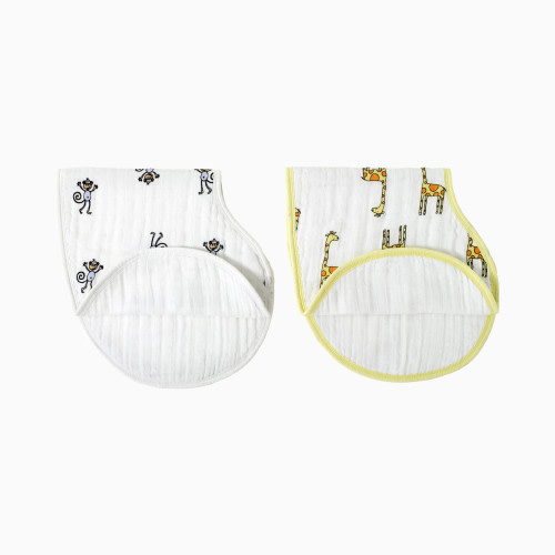 Cotton Muslin Burpy Bibs (2 Pack) - Jungle Jam