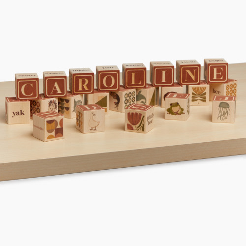 Loomsake Wooden Alphabet Blocks - Rust