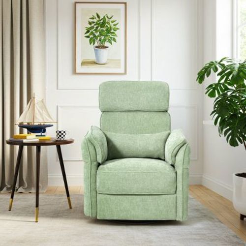 EROMMY Swivel Recliner Glider With Adjustable Headrests & Armrests