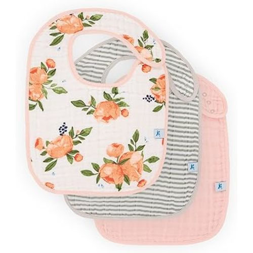 Little Unicorn Cotton Muslin Classic Bib 3 Pack – 100% Cotton – Machine Washable - 3 Lightweight, Breathable Layers