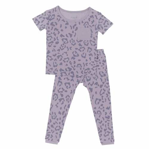 Short Sleeve with Pants Pajamas in Taro Leopard