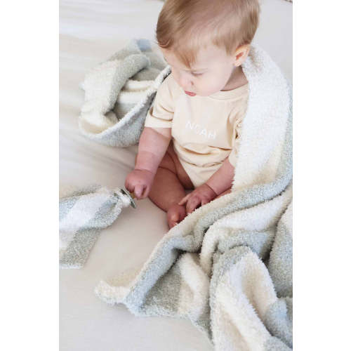 CuddleLane™ Luxe Blankets | Sage Stripe