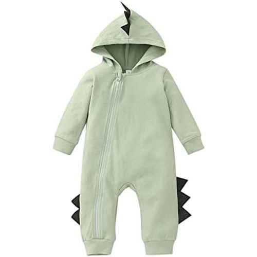 Baby Girl Overalls Cartoon Romper Outfits Jumpsuit Infant Hodded Baby Dinosaur Boys Zipper Boys Romper&Jumpsuit