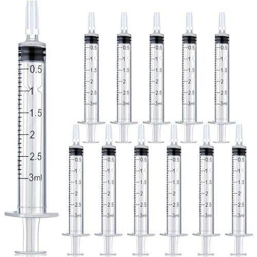 3 ml Syringe Without Needle, Syringe for Liquid with Cap, Oral, Scientific Labs, Measurement, Pack of 30