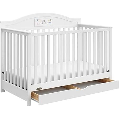 Graco Story 5-in-1 Convertible Crib with Drawer, White
