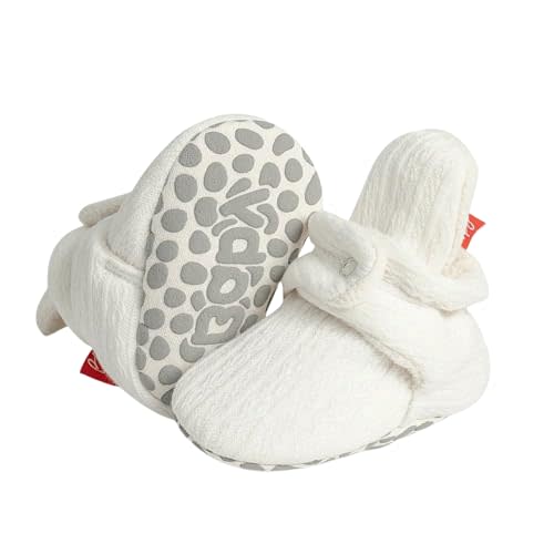 Sawimlgy Newborn Infant Baby Girl Boy Cotton Booties Stay On Sock Slippers Soft Bedroom Shoes Non-Skid Ankle Boots With Grippers Toddler Crib Warm Shoe First Walker Birthday Shower