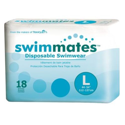 Swimmates Adult Swim Underwear, Pull-up With Tear-away Side Seams, Medium (34"- 48" Waist), 20 Count Bag