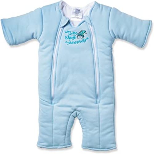 Baby Merlin's Magic Sleepsuit - 100% Cotton Baby Transition Swaddle - Baby Sleep Suit - Blue - 6-9 Months