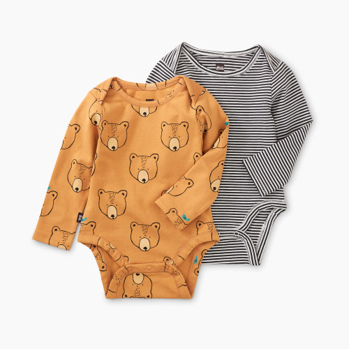 Tea Collection Baby Bodysuit Two-Pack - Oso Y Ave, Nb