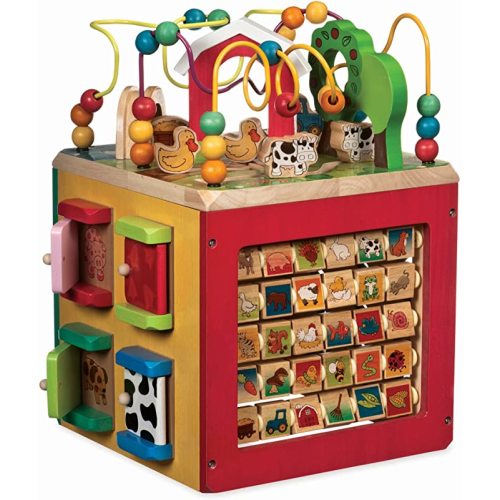 Battat - Activity Cube With Farm Theme - Educational Wooden Toys For Toddlers And Kids - 1 Year + - Standard