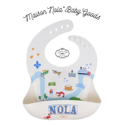 Nola Map Silicone Bib - ZukaBaby