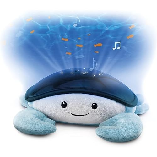 Zazu Cody The Crab Nightlight - LED Projector | Ocean Theme with Moving Fishes | Waves & Soothing Melodies | Battery-Operated Portable Baby Soother | 3 Steps Sleep Program | 5 Sounds | Cry Sensor