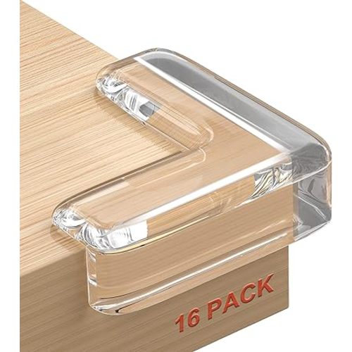 HOMREALM Baby Proofing 16 Pack Corner Protector Baby Corner Guards Furniture Corner & Edge Safety Bumpers Clear Baby Proofing Bumper Cushion for Table Furniture Sharp Corners