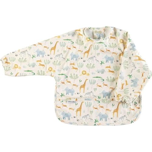 Loulou Lollipop Long Sleeve Mess Free Waterproof Bibs, for baby boys and girls 6-36 Months, Machine Washable, Travel Friendly