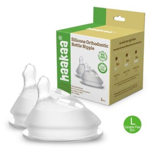 Haakaa Gen 3 Silicone Orthodontic Anti-Colic Nipple 2 PK Slow Flow (0-3 m)