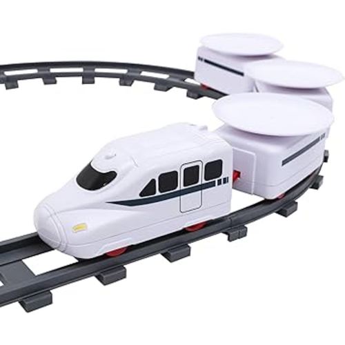TOYANDONA Sushi Train Set Rotating Table Food Train Battery Powered Electric Train Toy Under Christmas Tree Train Track for Kids Boys Girls White