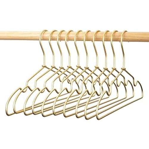 12.6" Matte Gold Metal Kids Baby Hangers, 30Pack, Non Slip, Suit for Coated Wire Children Clothes Hangers Closet Storage, Retail Display Space Saving for Toddler Coats Infant Hangers