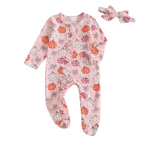 Ayalinggo Newborn Baby Girl Fall Winter Outfits Clothes Knit Jumpsuit Ruffle Romper Newborn Coming Home Outfit for Baby Girl