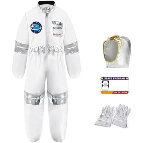 Kids Astronaut Costume for Boys Girls Halloween Space Jumpsuit