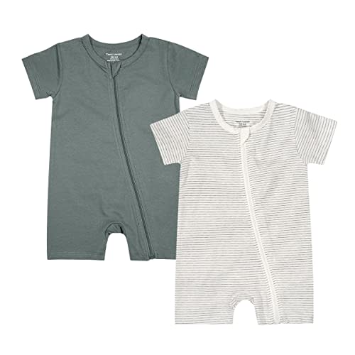 6-12 Month Teach Leanbh Baby Boys or Girls 2 Pack Pajamas Cotton Short Sleeve Zipper Romper Jumpsuits Sleep and Play 3-24 Months …