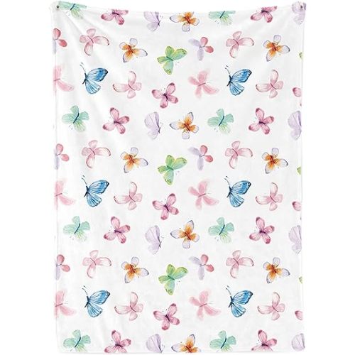 Amazon.com: Butterfly Baby Blankets Gifts for Girls, Super Soft Flannel Watercolor Butterfly Throws Blankets, Baby Shower Birthday Gifts for Kids Grandkids, Toddler Blanket for Napping at School or Bed, 32"x 48" : Baby