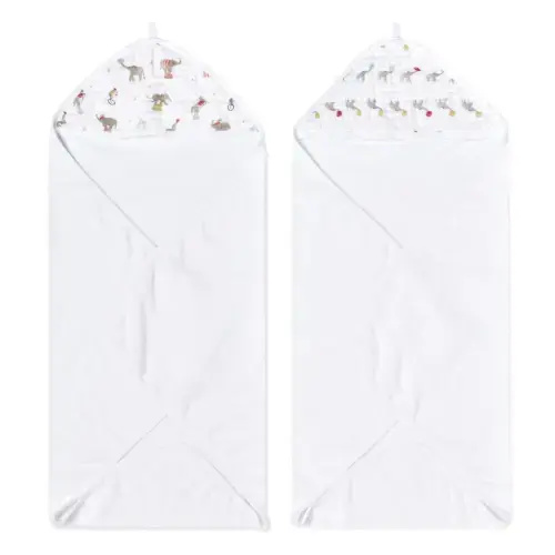 Elephant Circus Cotton Hooded Towel 2 Pack | aden + anais