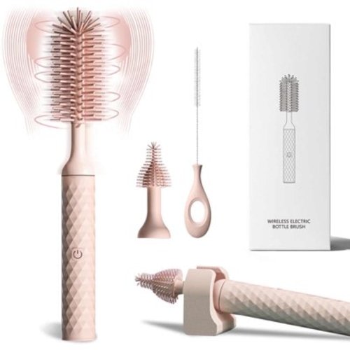 Silicone Electric Milk Bottle Cleaning Brush – Long Handle for Easy Bottle