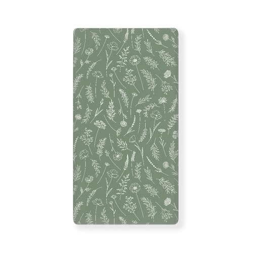 Winpema Wildflowers Meadow and Flowers Fitted Crib Sheet Green Sage Baby Crib Sheet Fit Standard Crib and Toddler Mattress,Crib Mattress Sheets for Boys Girls 28"x52"
