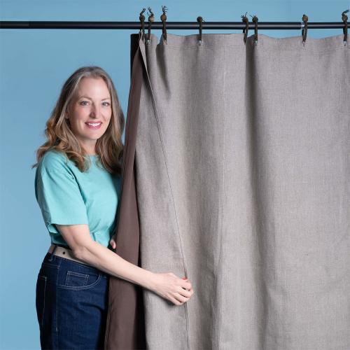 BOTTICELLI Organic Linen Blackout Curtain (With Organic Cotton) (No PVC, No Vinyl) (2-Layer, Reversible) (100% Biodegradable)