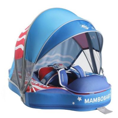 Mambobaby Sunny Navigator Baby Pool Float with Canopy-Dark Blue