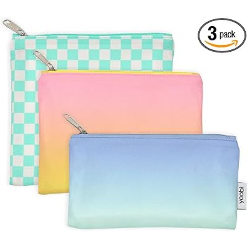 Yoobi Reusable Snack Bags, 3 Food-Safe Lunch Bags, Various Sizes, For Kids | Reusable & Food-Safe, Various Sizes Included, 3 Bags per Set, Fun Prints & Designs