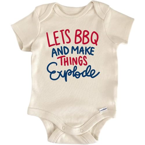Lets Bbq and Make Things Explode - Baby Boy Girl Clothes Bodysuit Funny Cute Newborn