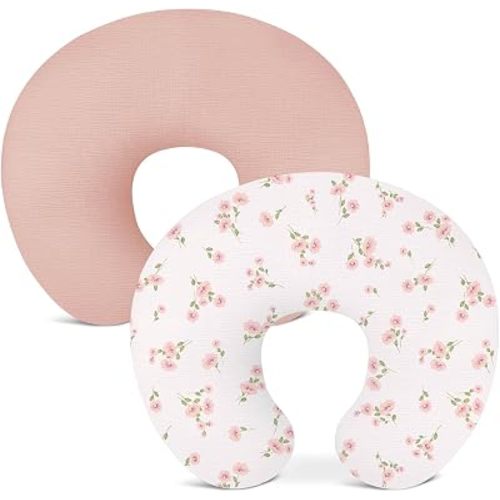 Nursing Pillow Covers 2 Pack, Muslin Breastfeeding Pillow Covers for Baby