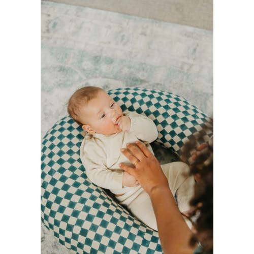 Uppi Nursing Pillow w/ Blue Checkered Cover