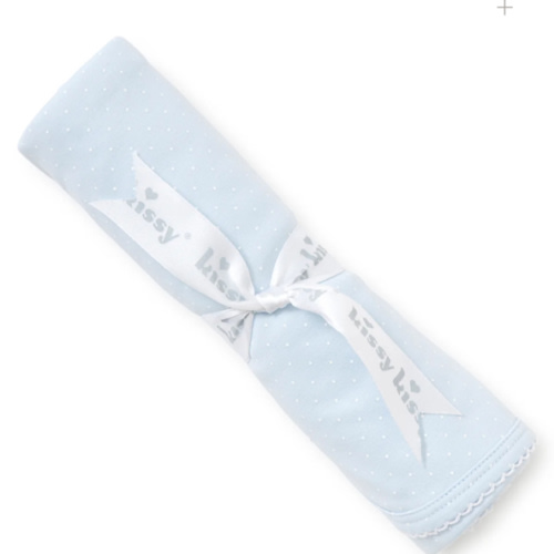 Blue/White New Kissy Dots Print Blanket