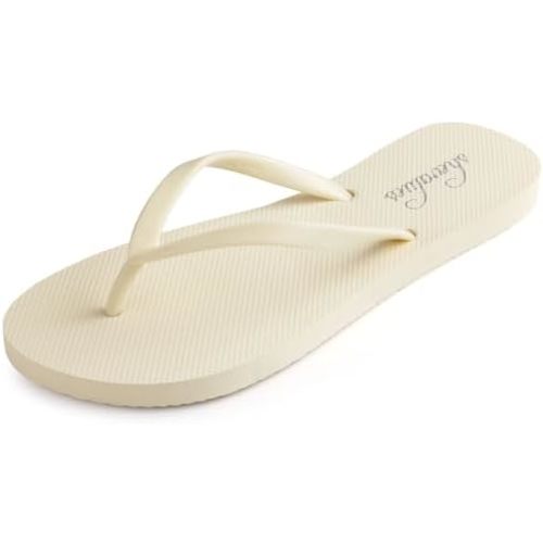 shevalues Slim Flip Flops for Women Beach Rubber Shower Shoes Basic Thong Sandals