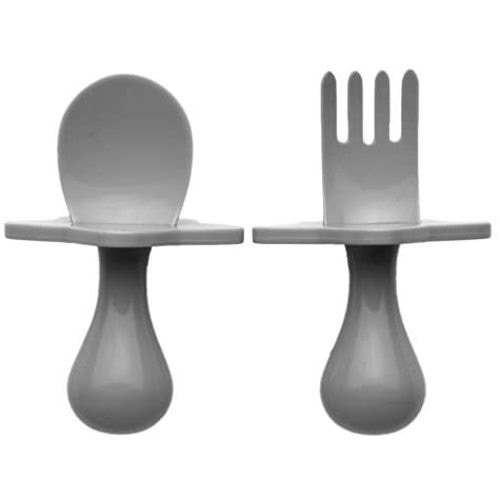 NOOLI Made in The USA First Self Feed Baby Utensils – Anti-Choke, BPA-Free Baby Spoon and Fork Toddler Utensils Set – Toddler Silverware for Baby Led Weaning Ages 6 Months+ by elli&nooli