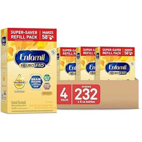 Enfamil NeuroPro Baby Formula, MFGM* 5-Year Benefit, Expert-Recommended Brain-Building Omega-3 DHA, Exclusive Immune Supporting HuMO6 Blend, Infant Formula Powder, Baby Milk, 36.4 Oz (Pack of 4)